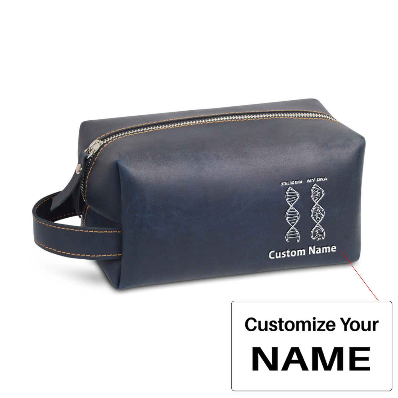 Aviation DNA Designed Leather Clutch Toiletry Bag