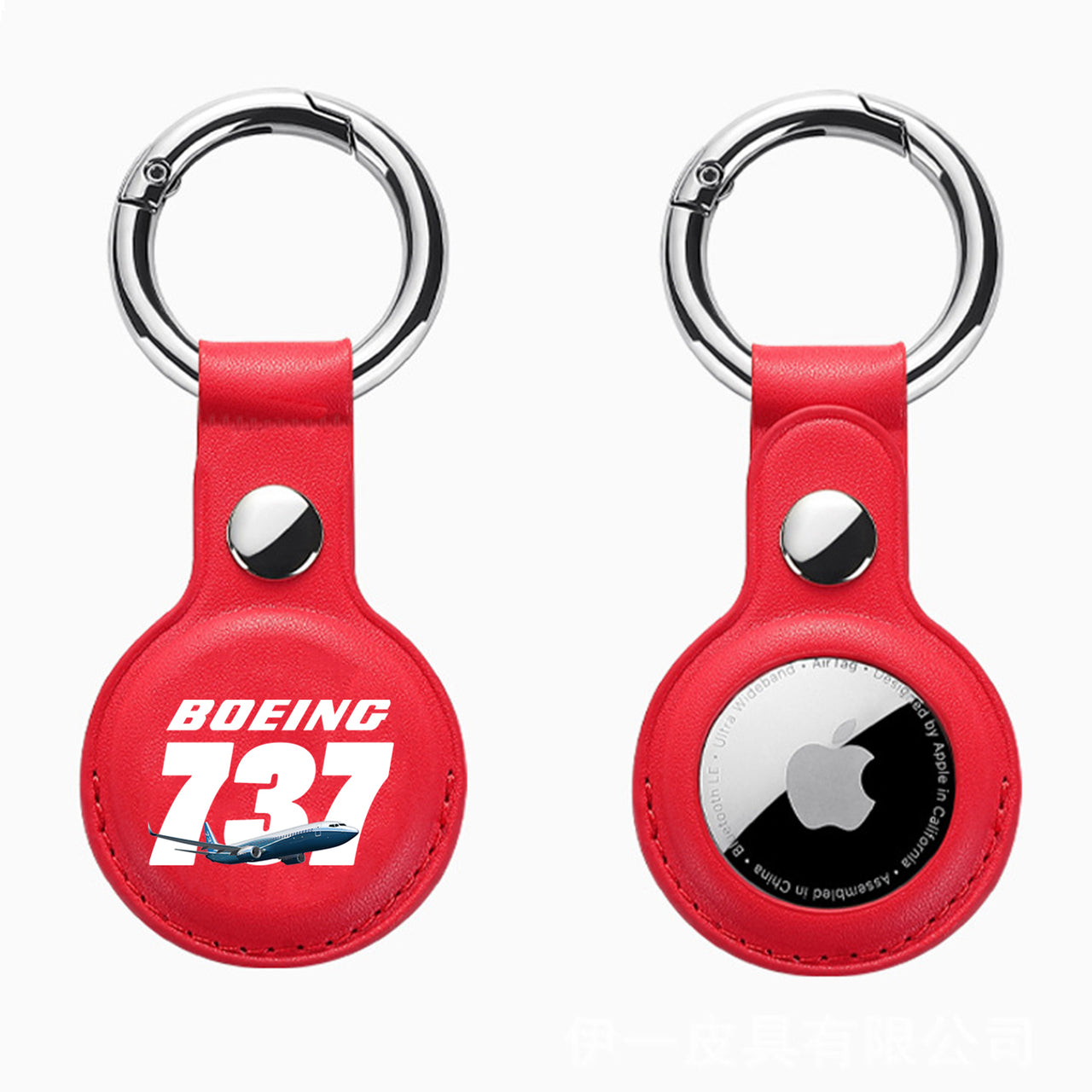 Super Boeing 737+Text Design Airtags Leather Cases