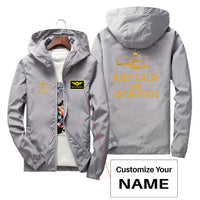 Thumbnail for Keep Calm and Autorotate Designed Thin Windbreaker Jackets