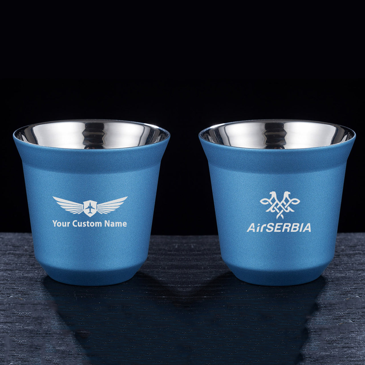 Air Serbia Airlines Designed Double Wall Stainless Steel Coffee Mugs