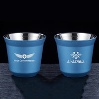Thumbnail for Air Serbia Airlines Designed Double Wall Stainless Steel Coffee Mugs