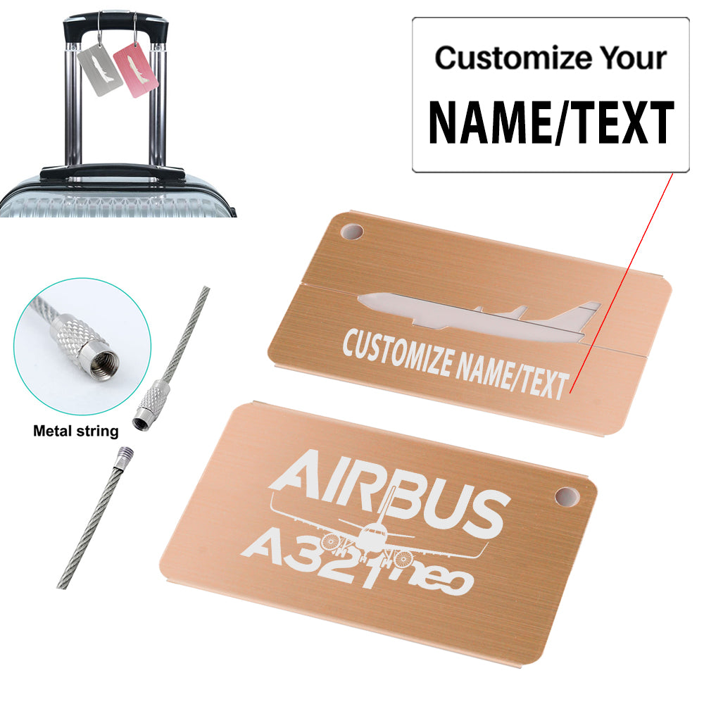 Amazing Airbus A321neo Designed Aluminum Airplane Luggage Tags