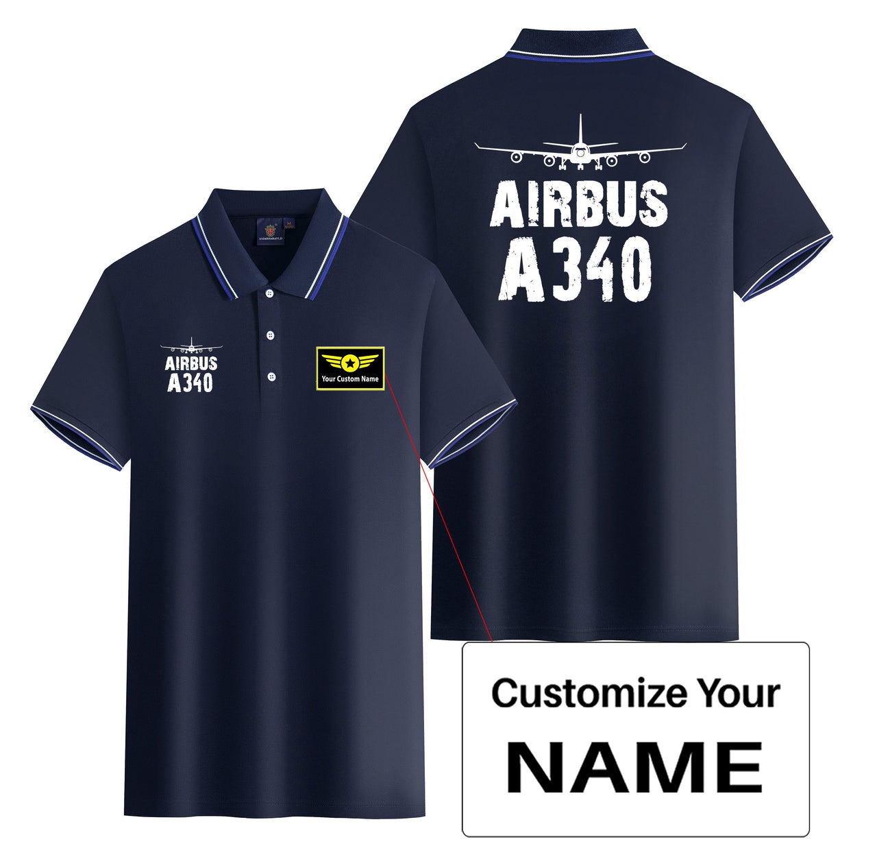 Airbus A340 & Plane Designed Stylish Polo T-Shirts (Double-Side)