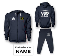 Thumbnail for Airbus A330 & Plane Designed Zipped Hoodies & Sweatpants Set