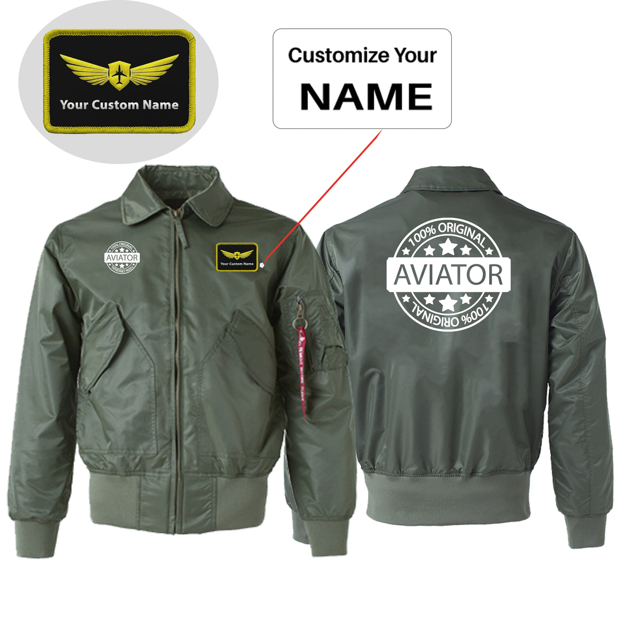 %100 Original Aviator Designed Embroidered Patch Attachable Jackets