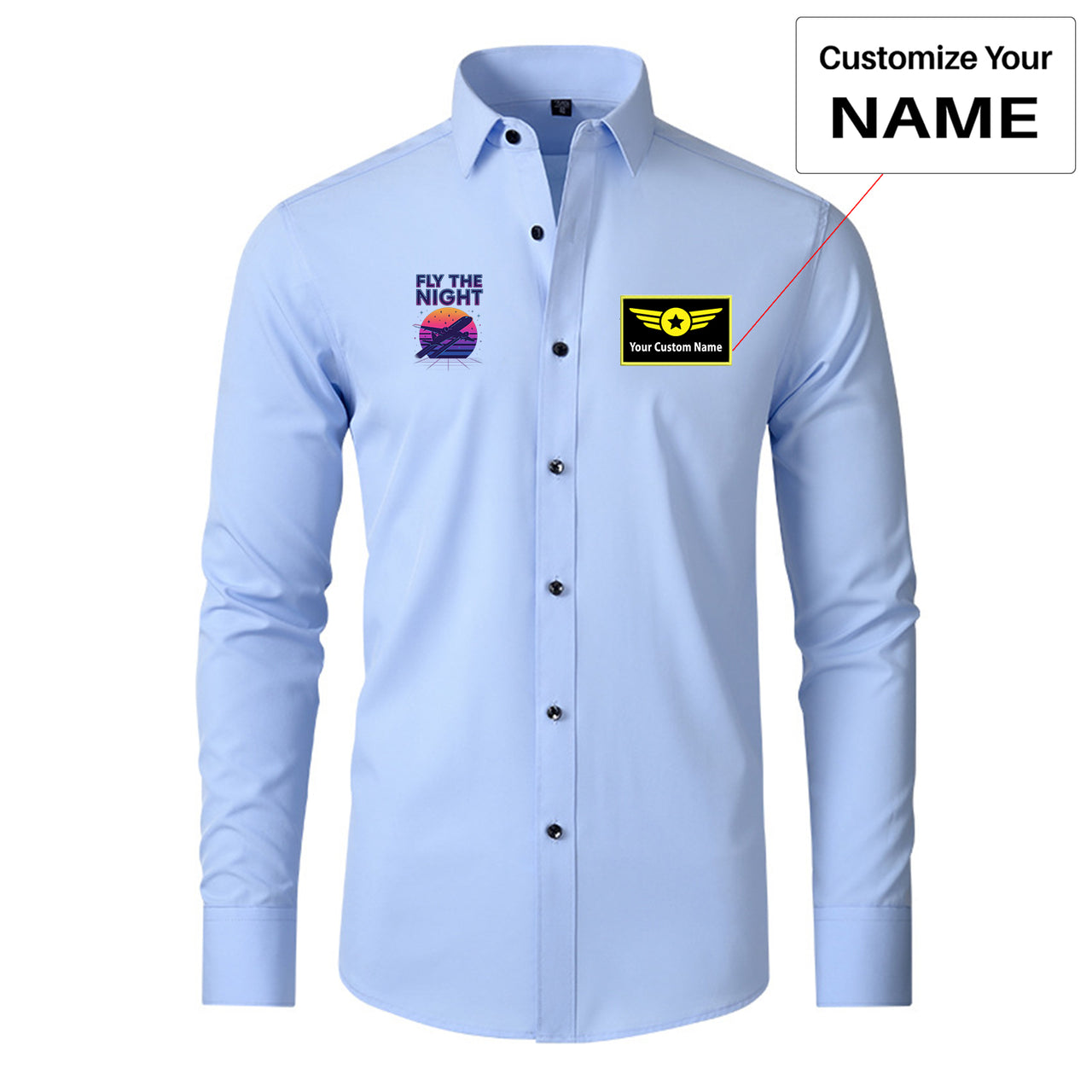 Fly The Night Designed Long Sleeve Shirts
