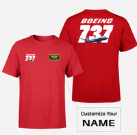 Thumbnail for Super Boeing 737+Text Designed Double-Side T-Shirts