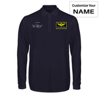 Thumbnail for How Planes Fly Designed Long Sleeve Polo T-Shirts