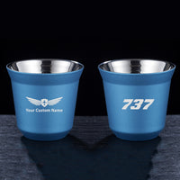 Thumbnail for 737 Flat Text Designed Double Wall Stainless Steel Coffee Mugs