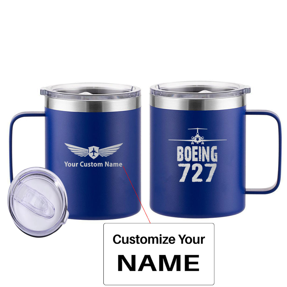 Boeing 727 & Plane Designed Stainless Steel Laser Engraved Mugs