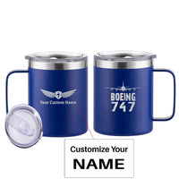 Thumbnail for Boeing 747 & Plane Designed Stainless Steel Laser Engraved Mugs