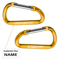 Thumbnail for A320neo & Text Designed Aluminum Alloy Carabiner Key chains