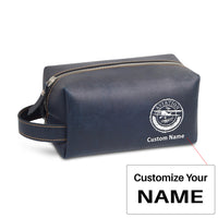 Thumbnail for Aviation Lovers Designed Leather Clutch Toiletry Bag
