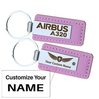 Thumbnail for Airbus A320 & Text Faux Leather Key Chains
