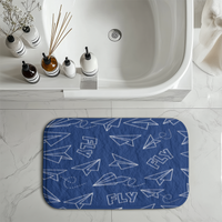 Thumbnail for Paper Airplane & Fly-Blue Designed Bath Mats