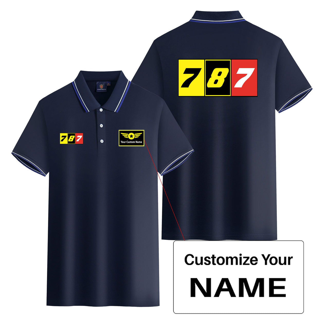 Flat Colourful 787 Designed Stylish Polo T-Shirts (Double-Side)