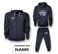 Thumbnail for Military Transport Airplane C 130 Designed Zipped Hoodies & Sweatpants Set