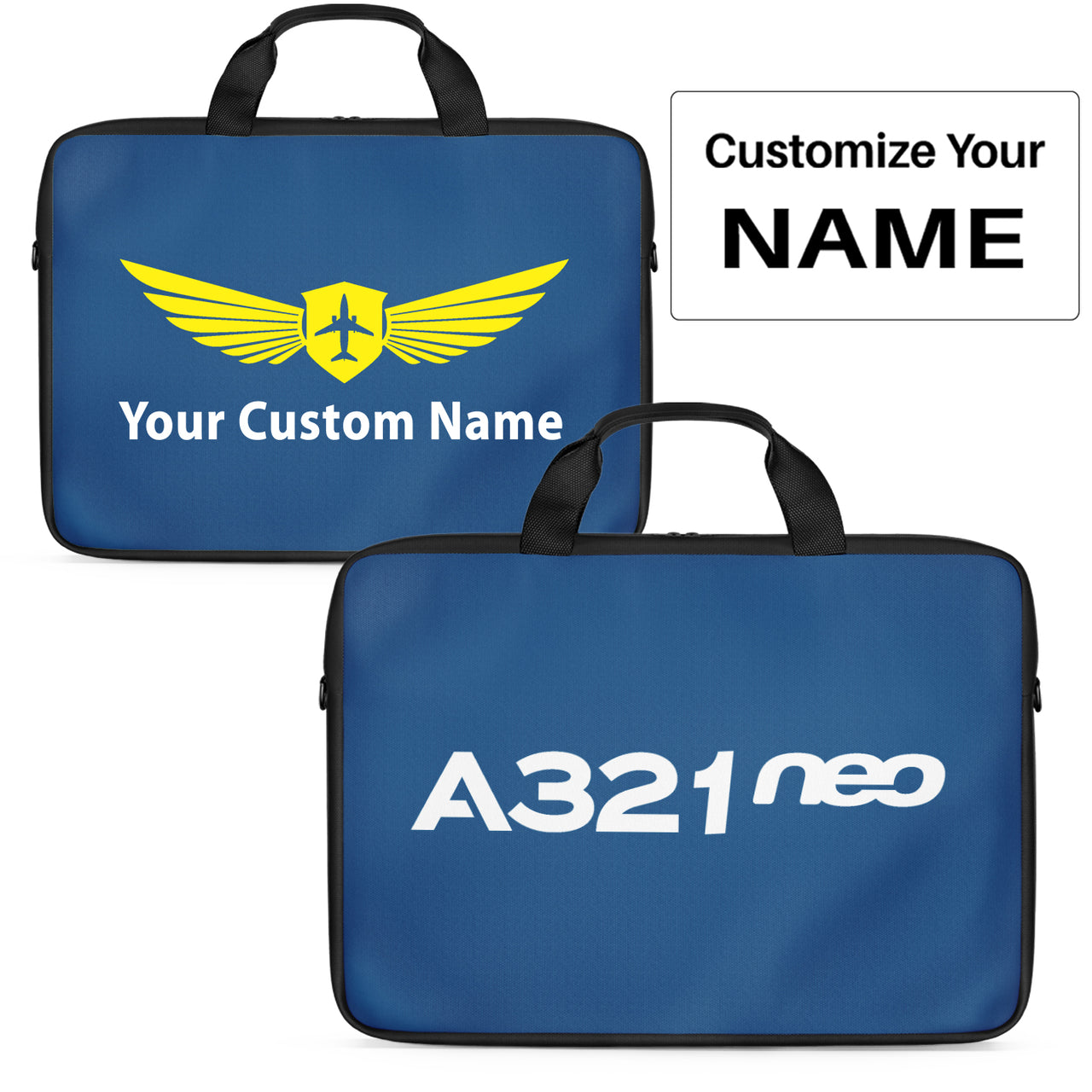 A321neo & Text Designed Laptop & Tablet Bags