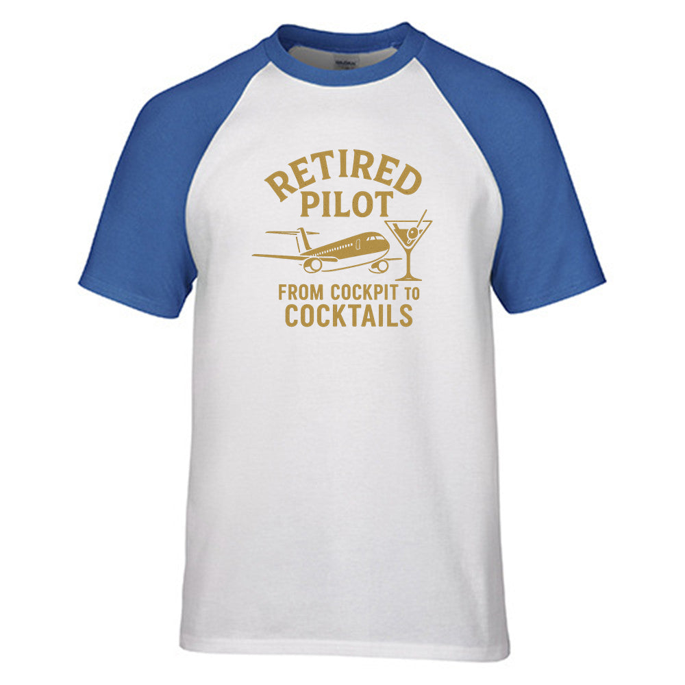 Retired Pilot & Coctails Designed Raglan T-Shirts