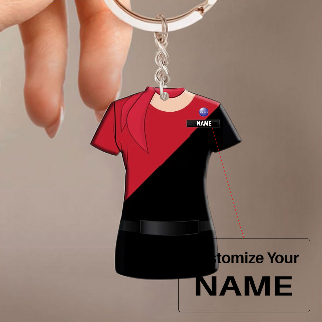 Qantas Airlines Uniform Acrylic Keychain