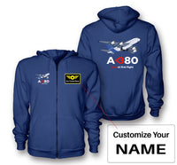 Thumbnail for Airbus A380 Love at first flight Designed Zipped Hoodies
