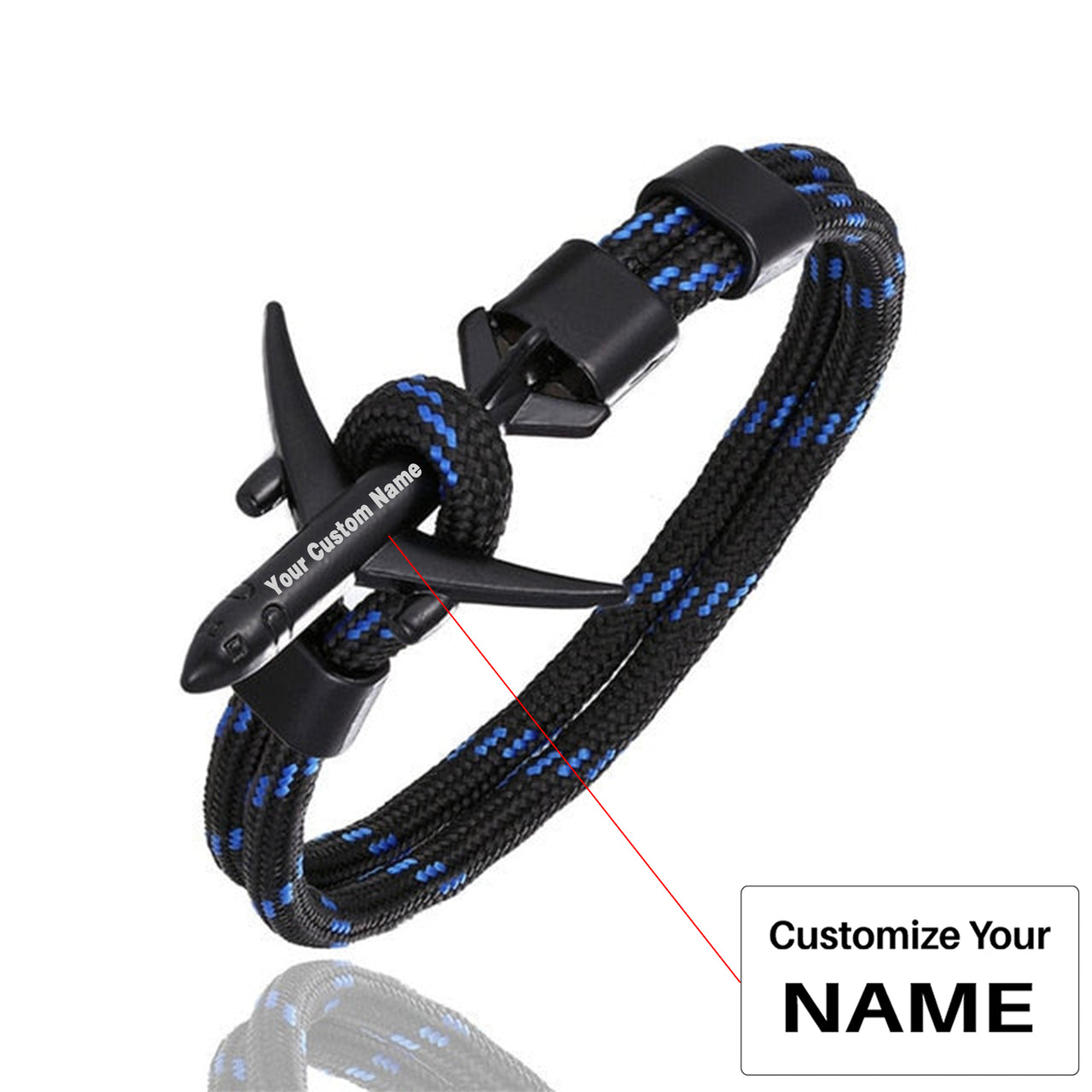 Super Quality Stylish Airplane Shape Bracelets Black (Mixed Colours)