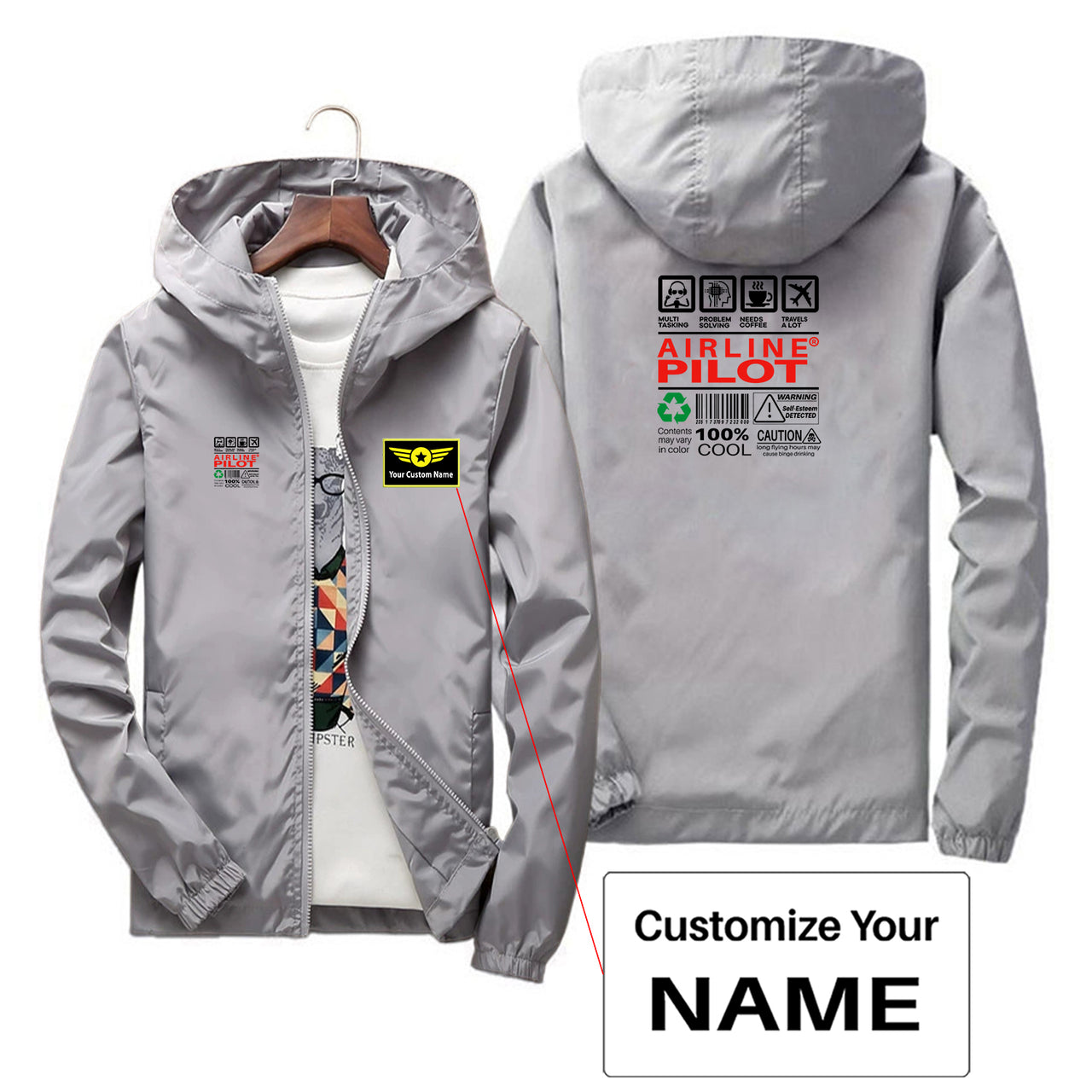 Airline Pilot Label Designed Thin Windbreaker Jackets
