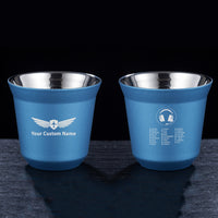 Thumbnail for Aviation Alphabet 3 Designed Double Wall Stainless Steel Coffee Mugs