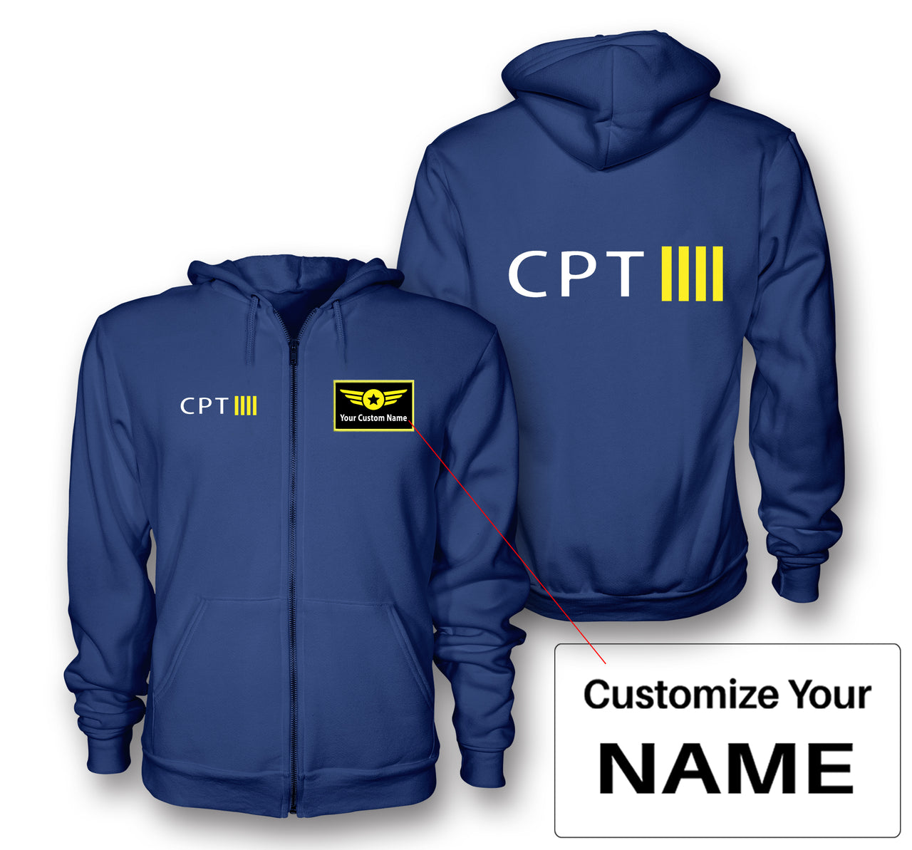 CPT & 4 Lines Designed Zipped Hoodies