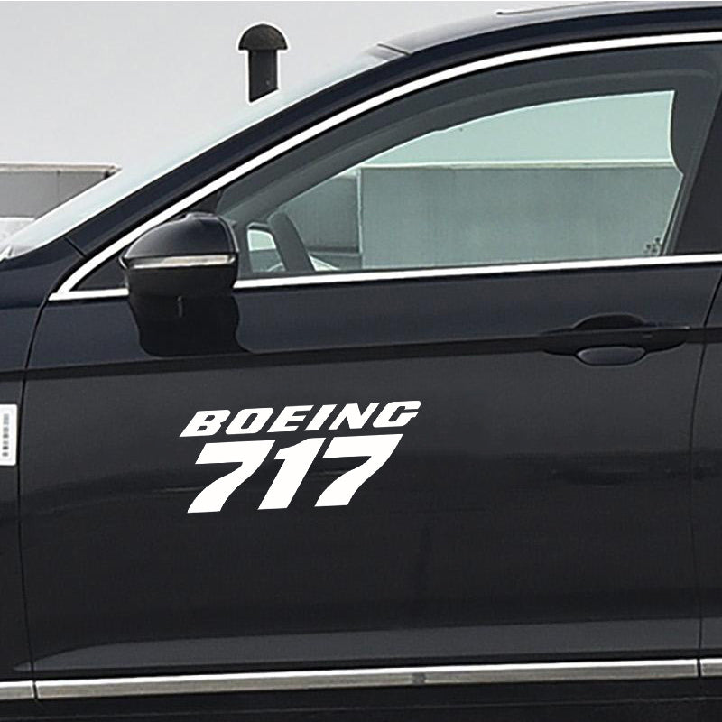 Boeing 717 & Text Designed Car Sticker
