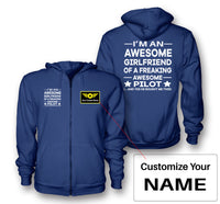Thumbnail for I am an Awesome Girlfriend Designed Zipped Hoodies