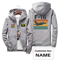 Thumbnail for Retro Fighter Jet F16 Designed Thin Windbreaker Jackets