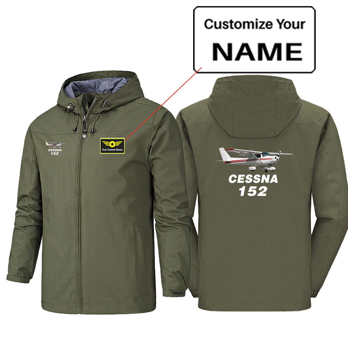 The Cessna 152 Designed Rain Jackets & Windbreakers