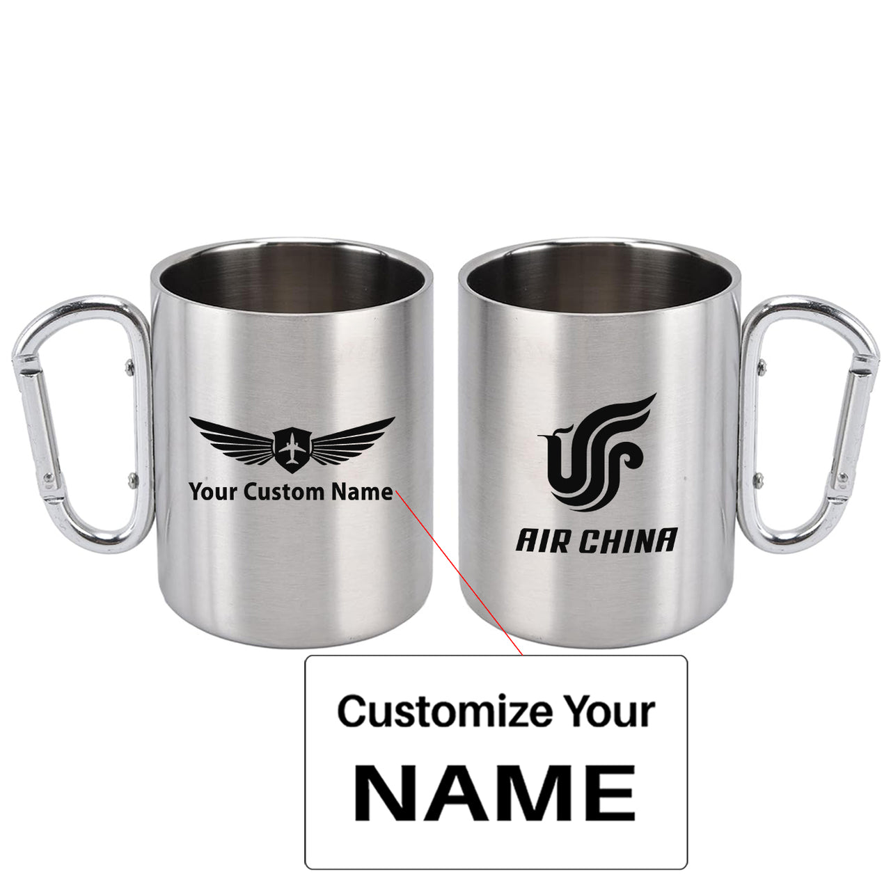 Air China Airlines Designed Stainless Steel Outdoors Mugs