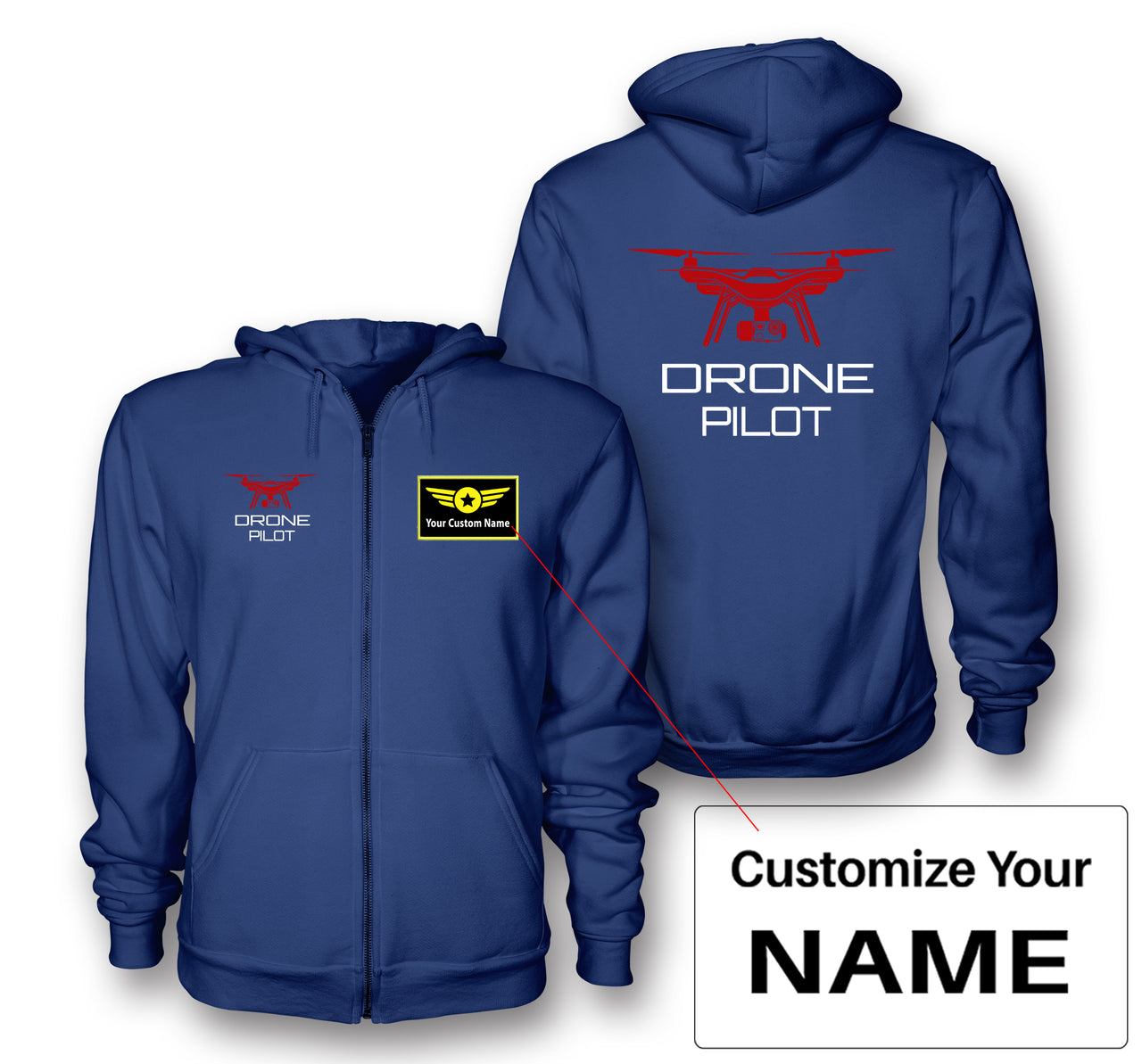 Drone Pilot Designed Zipped Hoodies