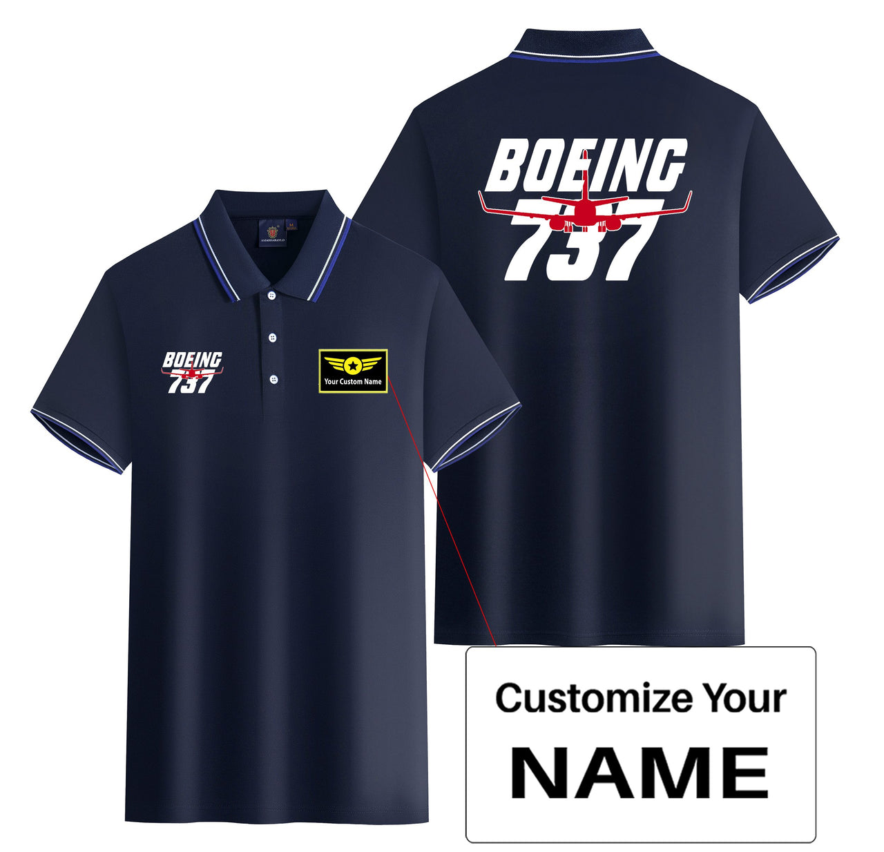 Amazing Boeing 737 Designed Stylish Polo T-Shirts (Double-Side)