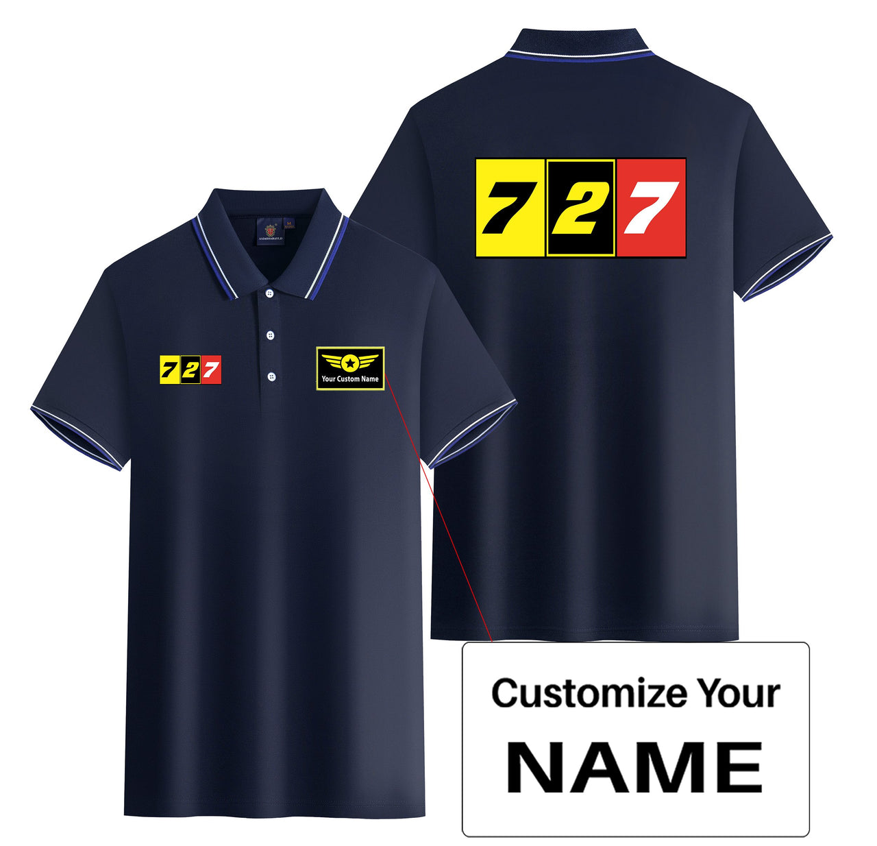 Flat Colourful 727 Designed Stylish Polo T-Shirts (Double-Side)