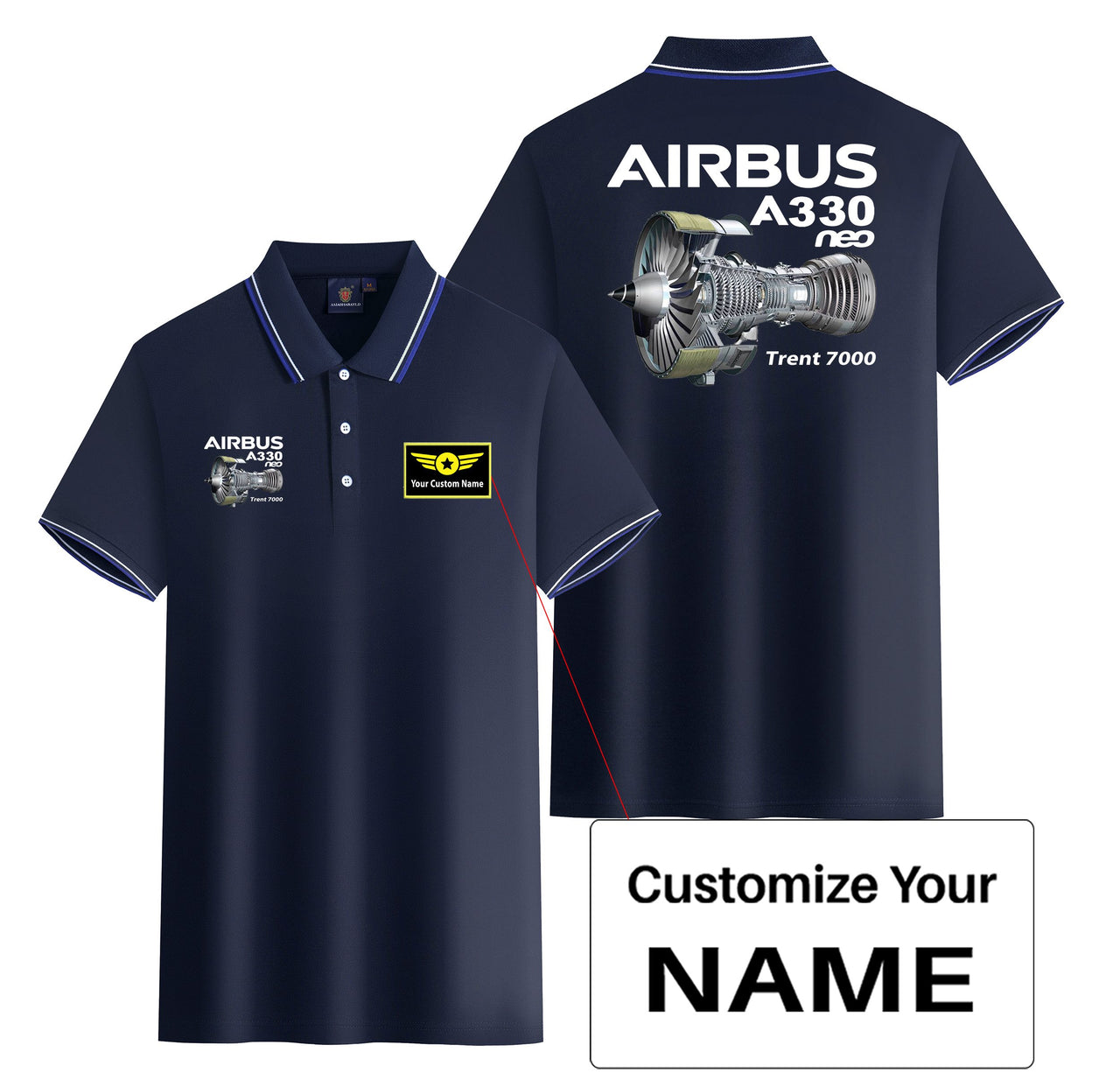 Airbus A330neo & Trent 7000 Designed Stylish Polo T-Shirts (Double-Side)