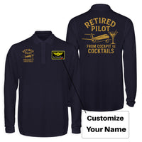 Thumbnail for Retired Pilot & Coctails Designed Long Sleeve Polo T-Shirts (Double-Side)