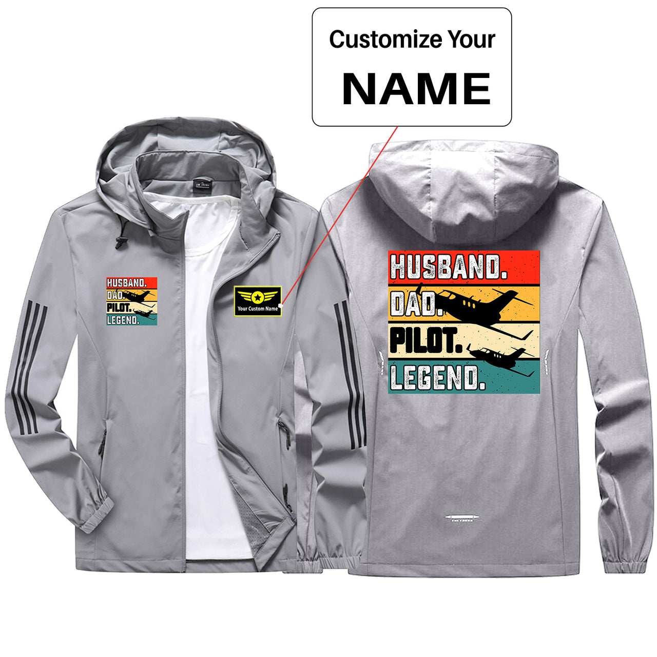 Husband & Dad & Pilot & Legend Sport & Running Jackets