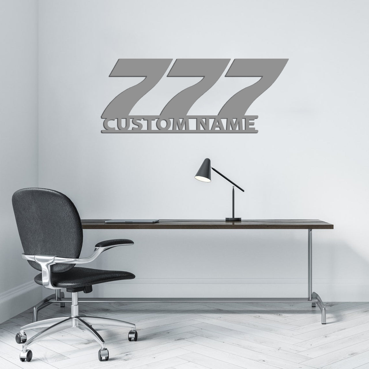 777 Flat Text Designed Wall Metal Signs