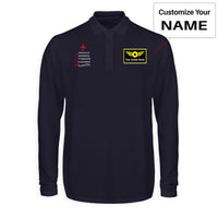 Thumbnail for In Aviation Designed Long Sleeve Polo T-Shirts