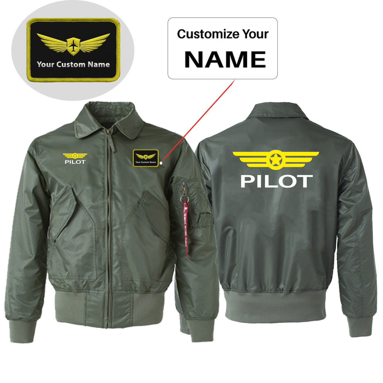 Pilot & Badge Designed Embroidered Patch Attachable Jackets