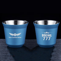Thumbnail for Boeing 777 & Plane Designed Double Wall Stainless Steel Coffee Mugs