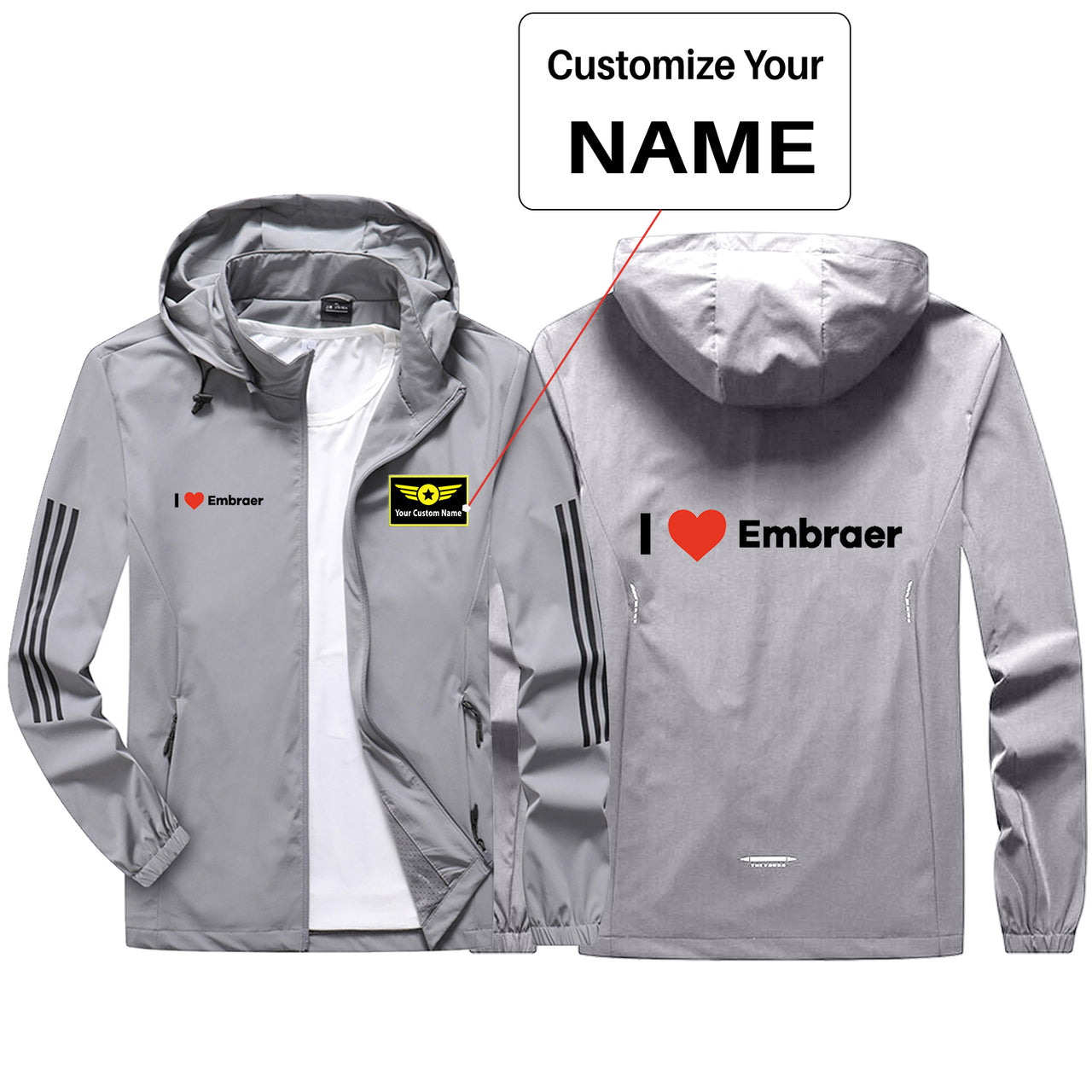 I Love Embraer Sport & Running Jackets