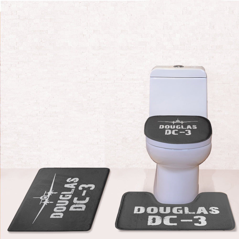 Douglas DC-3 & Plane Designed Toilet Seat Cover Three-piece Set