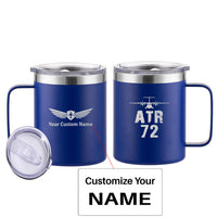 Thumbnail for ATR-72 & Plane Designed Stainless Steel Laser Engraved Mugs