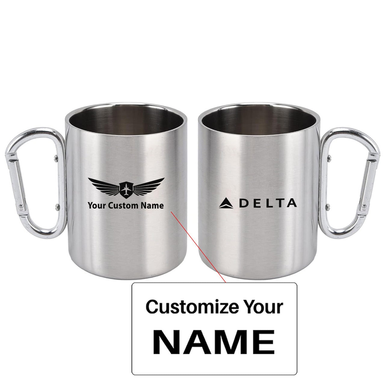 Delta Air Lines Designed Stainless Steel Outdoors Mugs