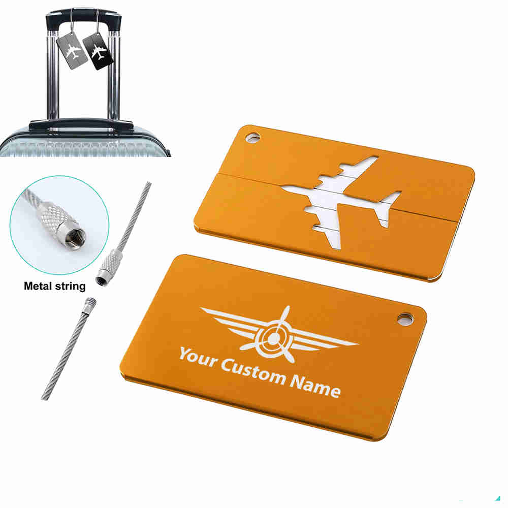 Custom Name (Badge 3) Designed Aluminum Luggage Tags