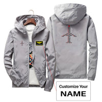 Thumbnail for Airplane Shape Aviation Alphabet Designed Thin Windbreaker Jackets